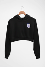 Load image into Gallery viewer, England Football Crop HOODIE FOR WOMEN-Black-Ektarfa.online
