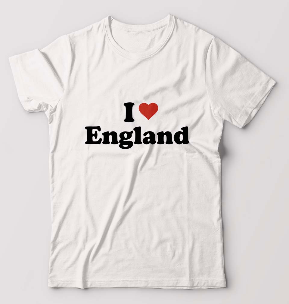I Love England T-Shirt for Men-White-Ektarfa.online
