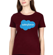 Load image into Gallery viewer, Salesforce T-Shirt for Women-Maroon-Ektarfa.online

