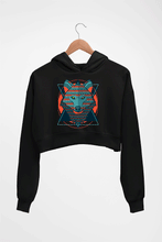 Load image into Gallery viewer, Fox Wolf Crop HOODIE FOR WOMEN-Black-Ektarfa.online
