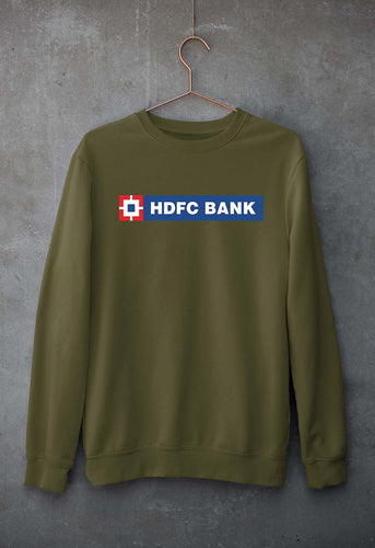 HDFC Bank Unisex Sweatshirt for Men/Women-S(40 Inches)-Olive Green-Ektarfa.online