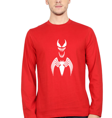 Venom Spiderman Superhero Full Sleeves T-Shirt for Men-Red-Ektarfa.online