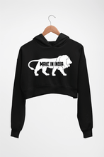 Load image into Gallery viewer, Make in India Crop HOODIE FOR WOMEN-Black-Ektarfa.online
