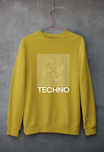 Techno Unisex Sweatshirt for Men/Women-Mustard Yellow-Ektarfa.online