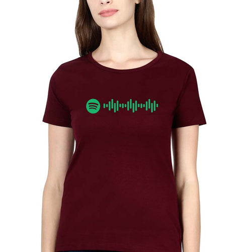 Spotify T-Shirt for Women-Maroon-Ektarfa.online