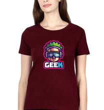 Load image into Gallery viewer, Geek T-Shirt for Women-Maroon-Ektarfa.online
