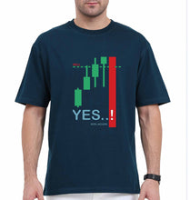 Load image into Gallery viewer, Share Market(Stock Market Oversized T-Shirt for Men-Petrol Blue-Ektarfa.online
