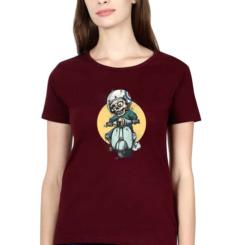 Skull T-Shirt for Women-Maroon-Ektarfa.online