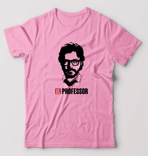 Money Heist The Professor T-Shirt for Men-Light Baby Pink-Ektarfa.online