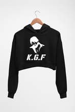 Load image into Gallery viewer, KGF Crop HOODIE FOR WOMEN-Black-Ektarfa.online
