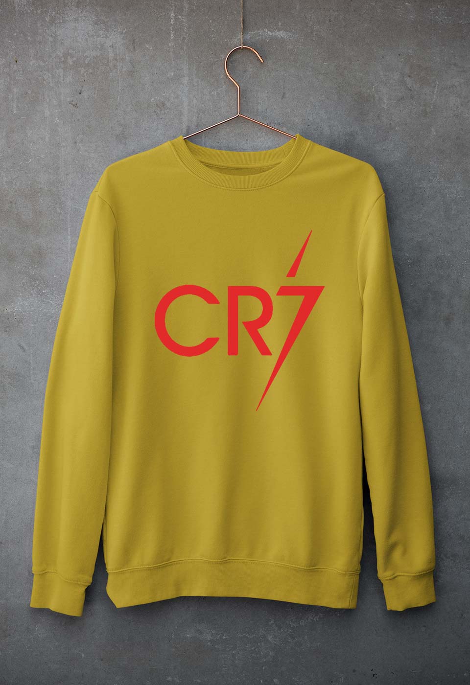Cristiano Ronaldo CR7 Unisex Sweatshirt for Men/Women-Mustard Yellow-Ektarfa.online