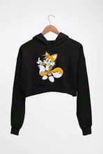 Load image into Gallery viewer, Tails Sonic Crop HOODIE FOR WOMEN-Black-Ektarfa.online
