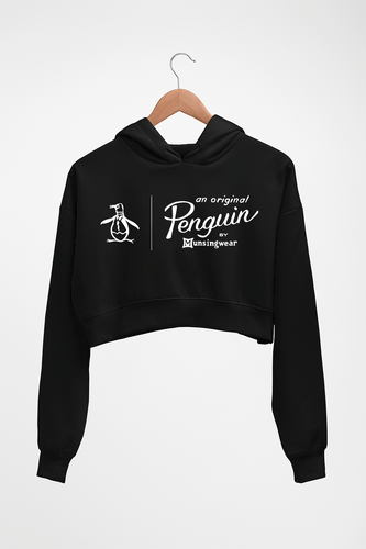Penguin Crop HOODIE FOR WOMEN-Black-Ektarfa.online