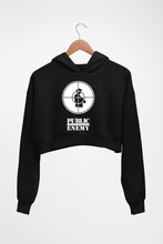Load image into Gallery viewer, Public Enemy Crop HOODIE FOR WOMEN-Black-Ektarfa.online
