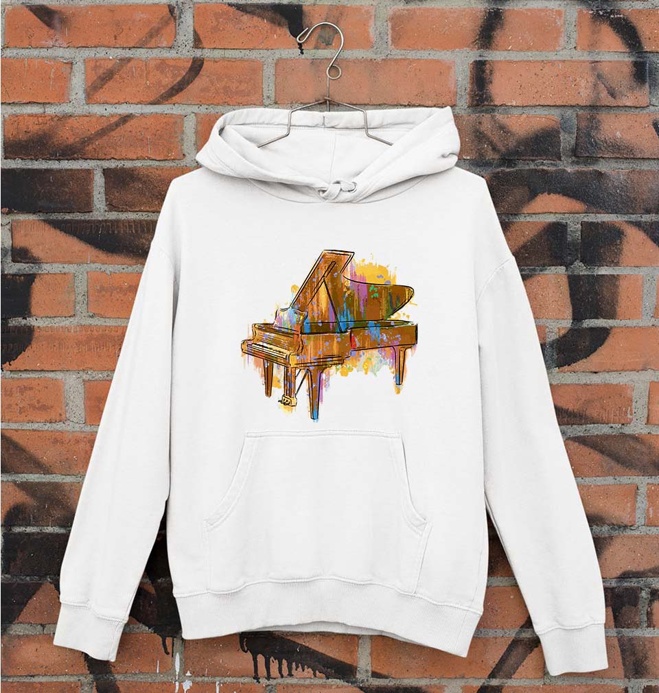 Piano Unisex Hoodie for Men/Women-White-Ektarfa.online