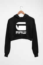 Load image into Gallery viewer, G Raw Crop HOODIE FOR WOMEN-Black-Ektarfa.online
