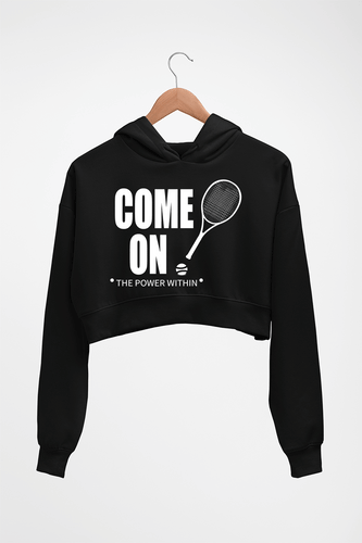 Tennis Crop HOODIE FOR WOMEN-Black-Ektarfa.online