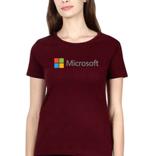 Load image into Gallery viewer, Microsooft T-Shirt for Women-Maroon-Ektarfa.online
