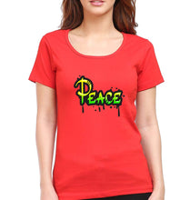 Load image into Gallery viewer, Graffiti Peace T-Shirt for Women-Red-Ektarfa.online
