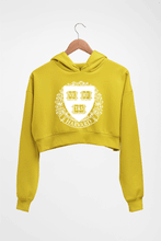 Load image into Gallery viewer, Harvard Crop HOODIE FOR WOMEN-Mustard Yellow-Ektarfa.online
