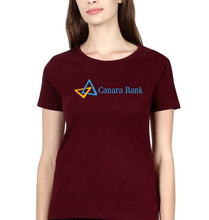 Load image into Gallery viewer, Canara Bank T-Shirt for Women-Maroon-Ektarfa.online
