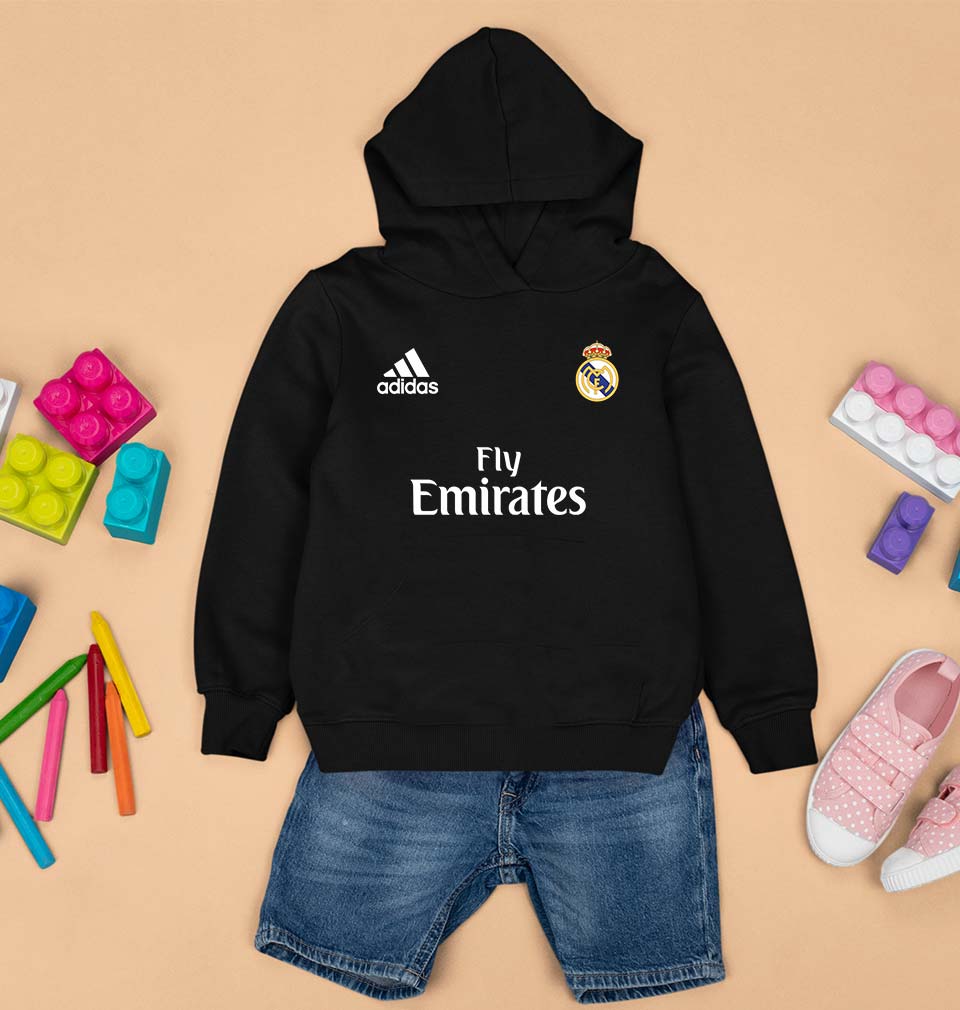 Real Madrid Kids Hoodie for Boy/Girl-Black-Ektarfa.online