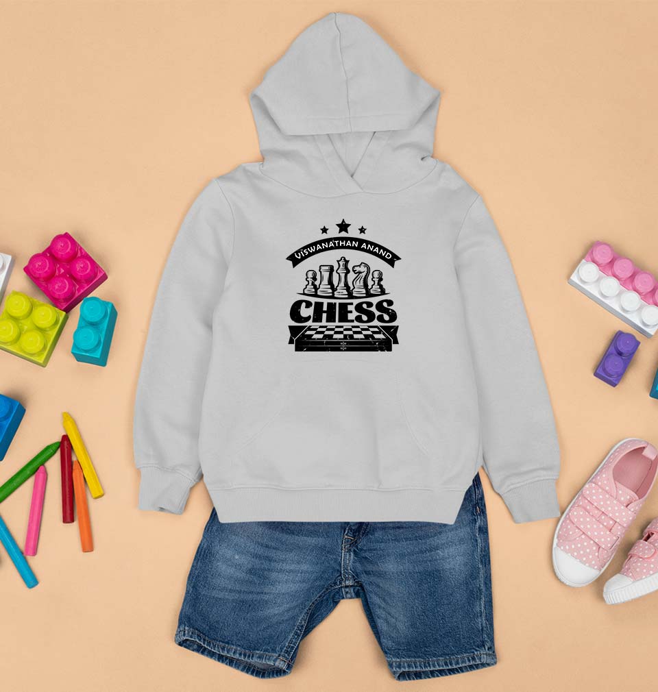 Viswanathan Anand Chess Kids Hoodie for Boy/Girl-Grey Melange-Ektarfa.online