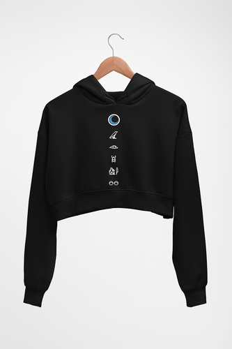 Moon Knight Crop HOODIE FOR WOMEN-Black-Ektarfa.online