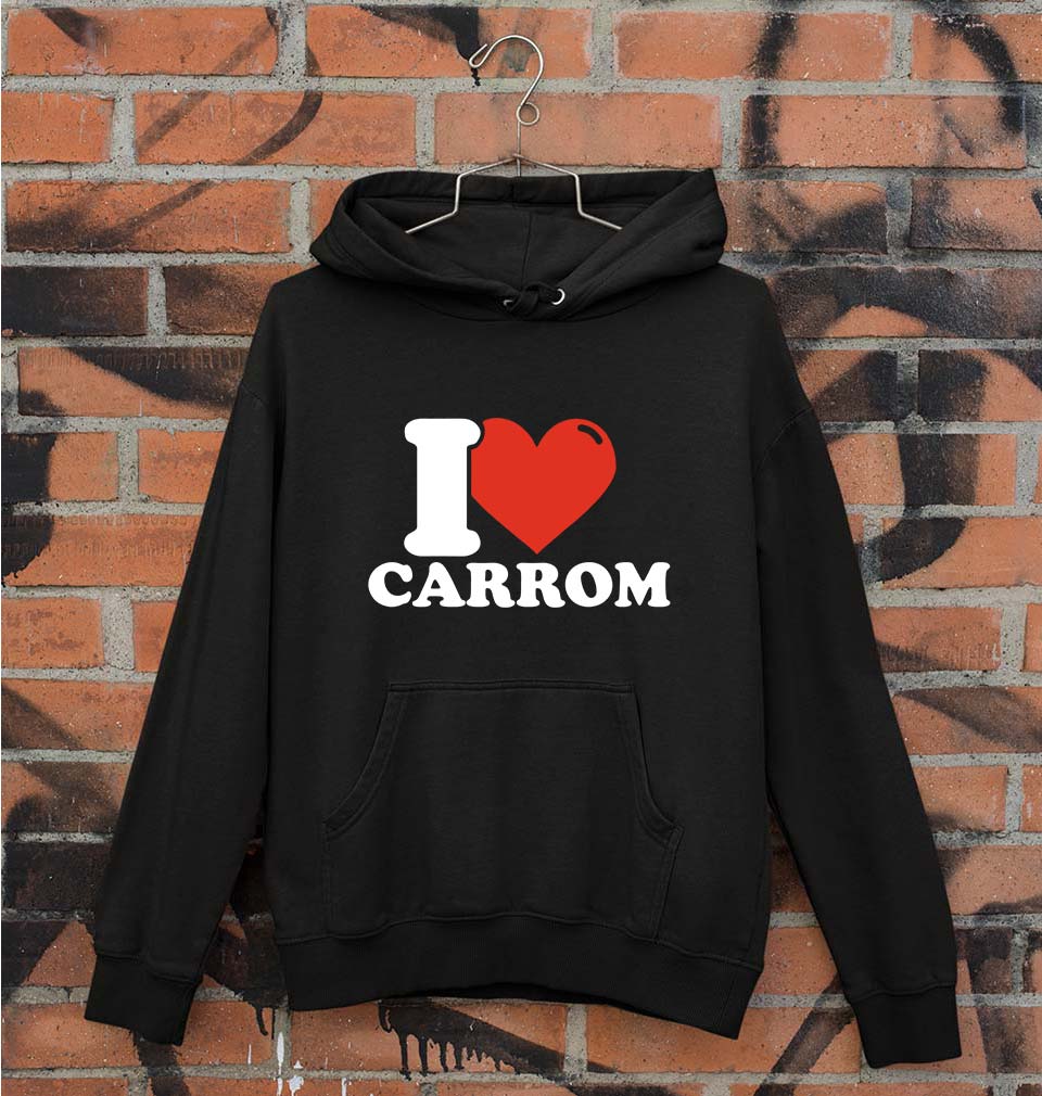 I Love Carrom Unisex Hoodie for Men/Women-Black-Ektarfa.online