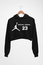 Load image into Gallery viewer, Michael Jordan Crop HOODIE FOR WOMEN-Black-Ektarfa.online
