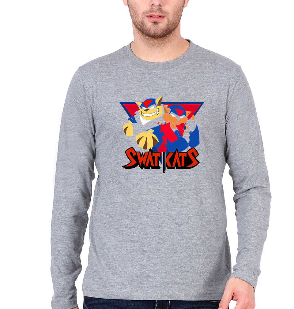 Swat Kats Full Sleeves T-Shirt for Men-Grey Melange-Ektarfa.online