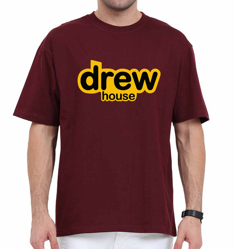 Drew House Oversized T-Shirt for Men-Maroon-Ektarfa.online