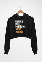 Load image into Gallery viewer, Internet Funny Crop HOODIE FOR WOMEN-Black-Ektarfa.online
