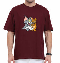Load image into Gallery viewer, Tom and Jerry Oversized T-Shirt for Men-Maroon-Ektarfa.online
