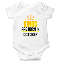 Load image into Gallery viewer, Kings Are Born In October Kids Romper For Baby Boy/Girl-0-5 Months(18 Inches)-White-Ektarfa.online
