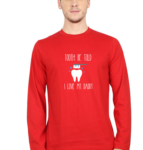 Love Daddy Full Sleeves T-Shirt for Men-Red-Ektarfa.online