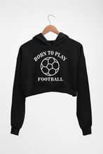 Load image into Gallery viewer, Play Football Crop HOODIE FOR WOMEN-Black-Ektarfa.online
