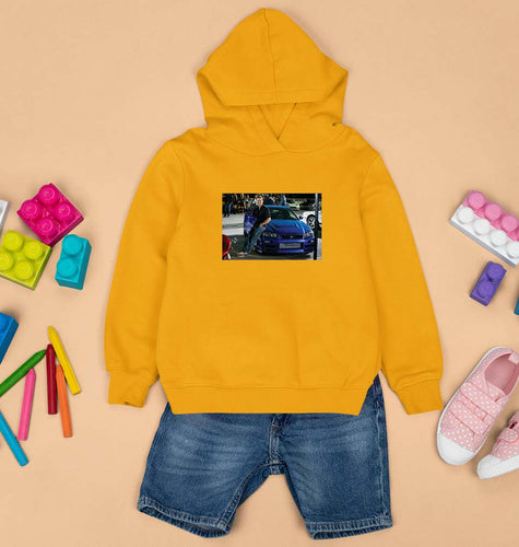 paul walker fast and furious Kids Hoodie for Boy/Girl-Mustard Yellow-Ektarfa.online