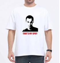 Load image into Gallery viewer, Sheldon Cooper That&#39;s My Spot Oversized T-Shirt for Men-White-Ektarfa.online
