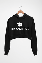 Load image into Gallery viewer, IIM Kashipur Crop HOODIE FOR WOMEN-Black-Ektarfa.online
