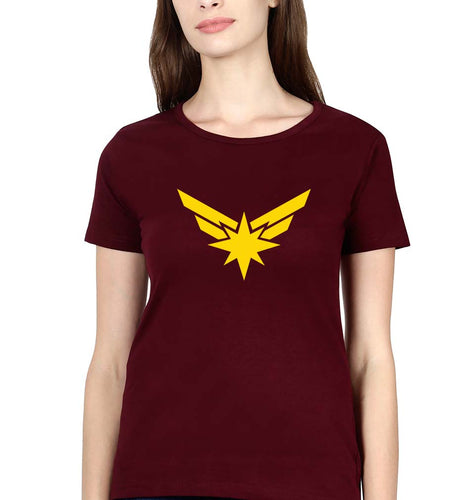Captain Marvel T-Shirt for Women-Maroon-Ektarfa.online
