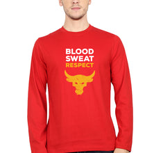 Load image into Gallery viewer, Blood Sweat Respect Gym Full Sleeves T-Shirt for Men-Red-Ektarfa.online
