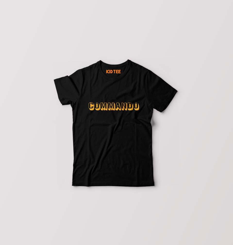 Commando Kids T-Shirt for Boy/Girl-Black-Ektarfa.online