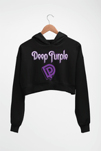 Load image into Gallery viewer, Deep Purple Crop HOODIE FOR WOMEN-Black-Ektarfa.online
