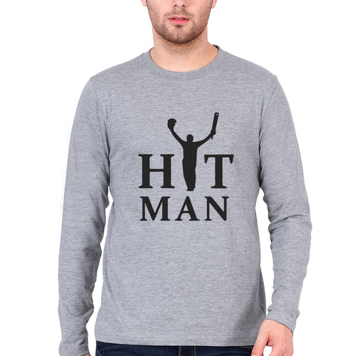 Rohit Sharma Full Sleeves T-Shirt for Men-Grey Melange-Ektarfa.online