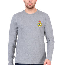 Load image into Gallery viewer, Real Madrid Logo Full Sleeves T-Shirt for Men-Grey Melange-Ektarfa.online

