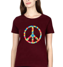 Load image into Gallery viewer, Trippy Psychedelic Skull T-Shirt for Women-Maroon-Ektarfa.online
