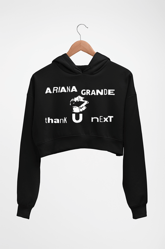 Ariana Grande thank u next Crop HOODIE FOR WOMEN-Black-Ektarfa.online