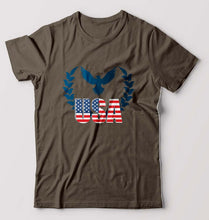 Load image into Gallery viewer, USA America T-Shirt for Men-Olive Green-Ektarfa.online
