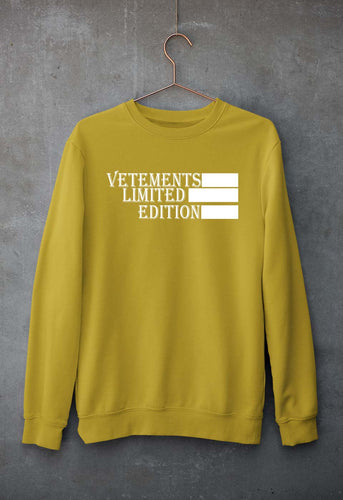 Vetements Unisex Sweatshirt for Men/Women-Mustard Yellow-Ektarfa.online